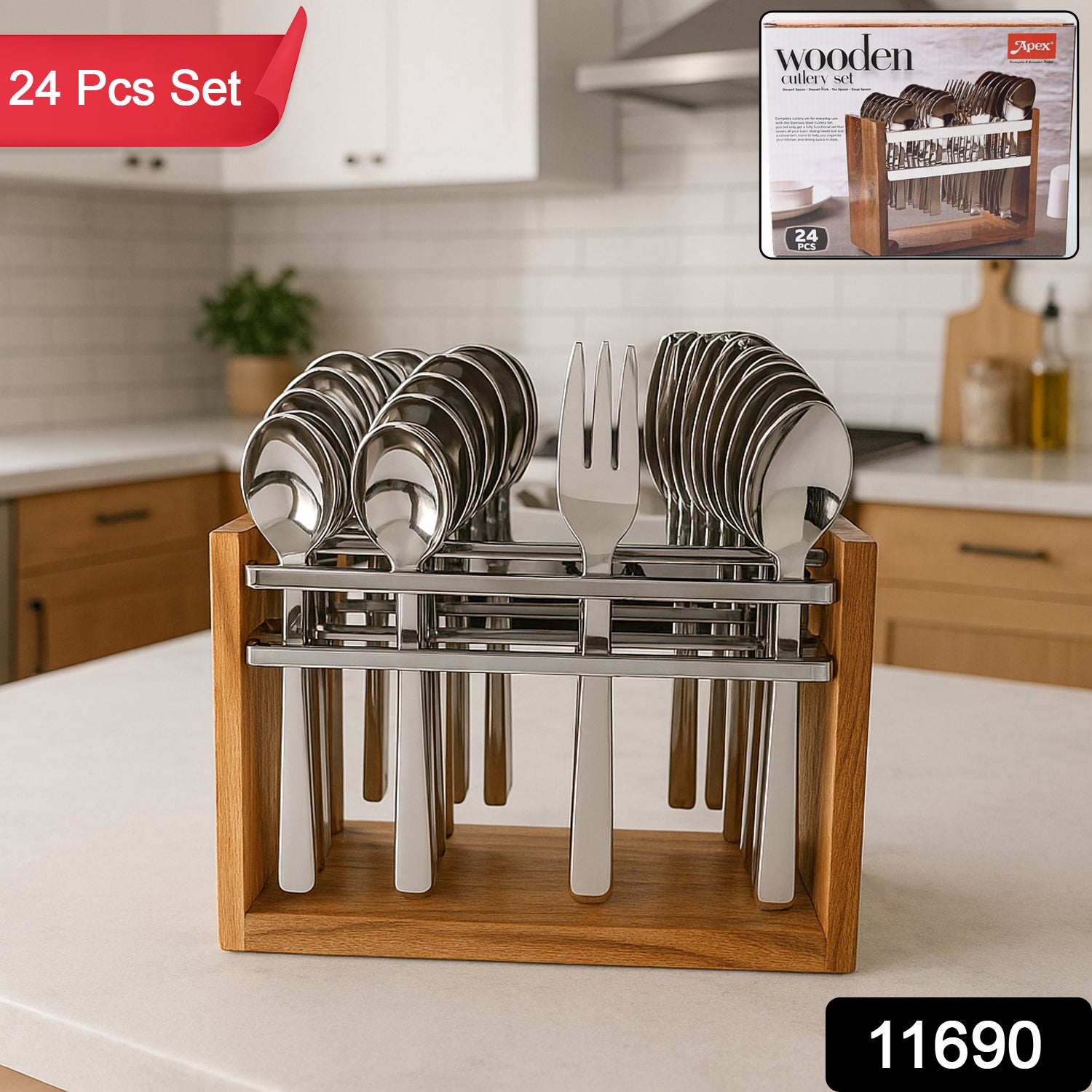 Apex Premium Stainless Steel Cutlery Set (24 Pc) Apex Premium Stainless Steel Cutlery Set (24 Pc)